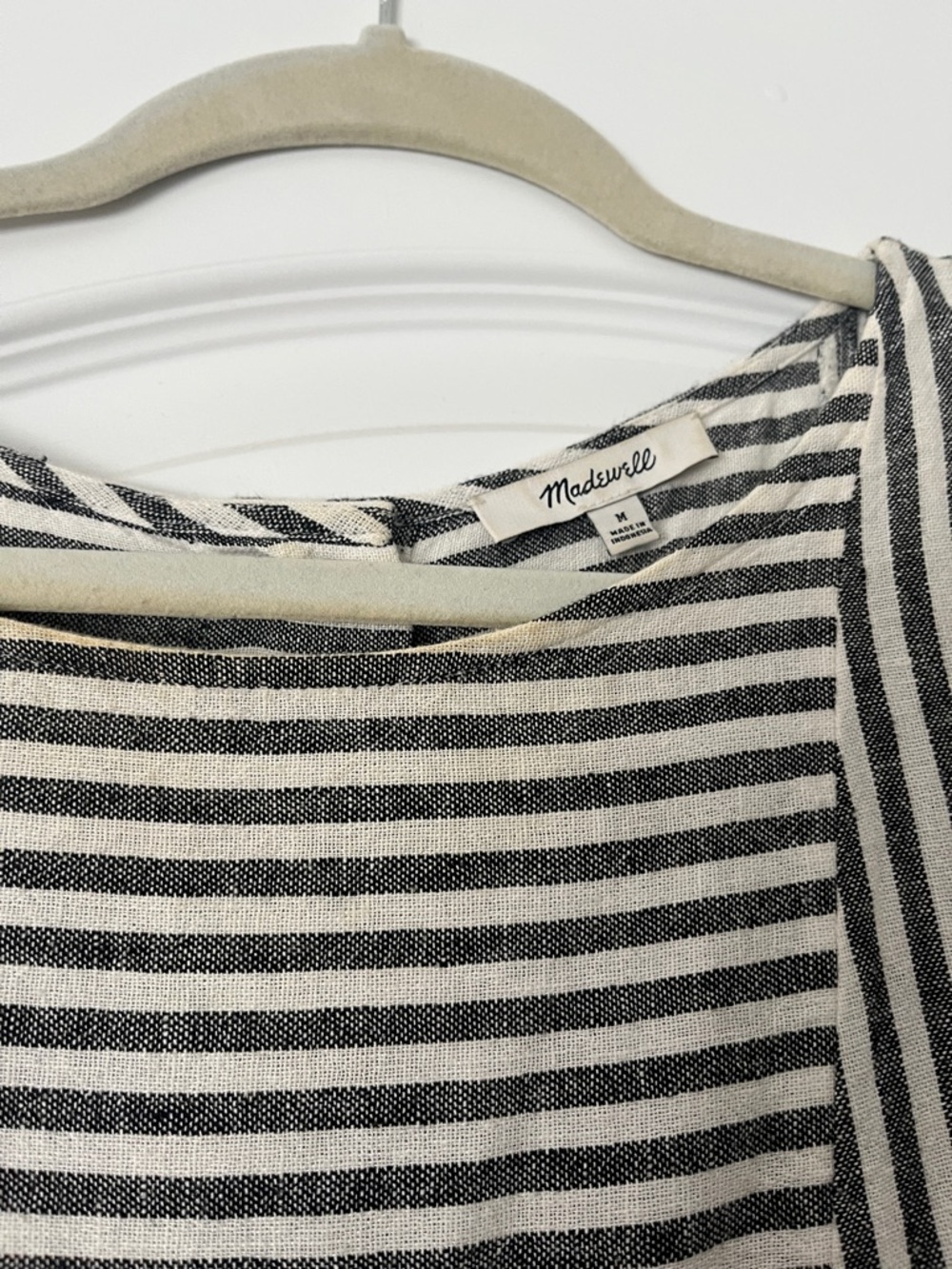 Madewell Black and White Striped Linen Tee